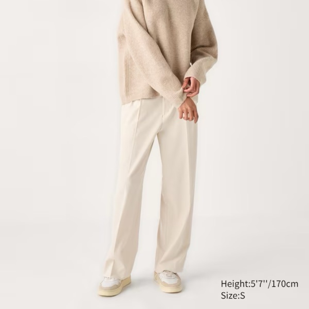 Uniqlo Pleated Pants Natural Women’s Size Large 30-31